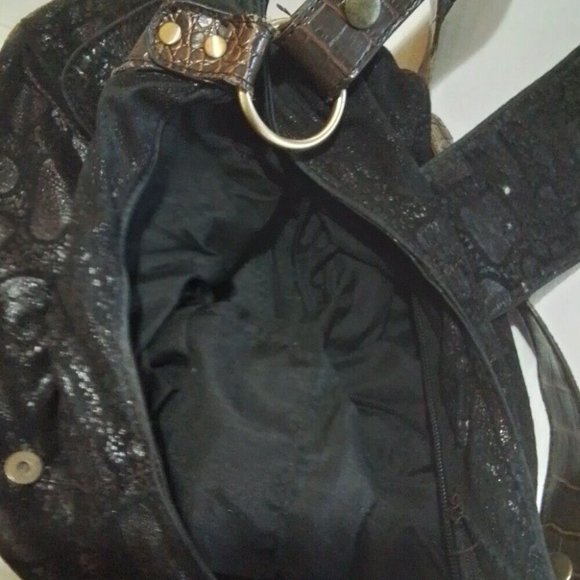 Alligator Flux Medium Vintage purce Brown Black L6 - Picture 3 of 6